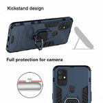 Starhemei For Oneplus Nord N10 5G Case With Tempered Glass Screen Protector 360 Rotating Car Magnetic Ring Kickstand Case Cover Shock Absorbing Phone Case For Oneplus Nord N10 5G Navy