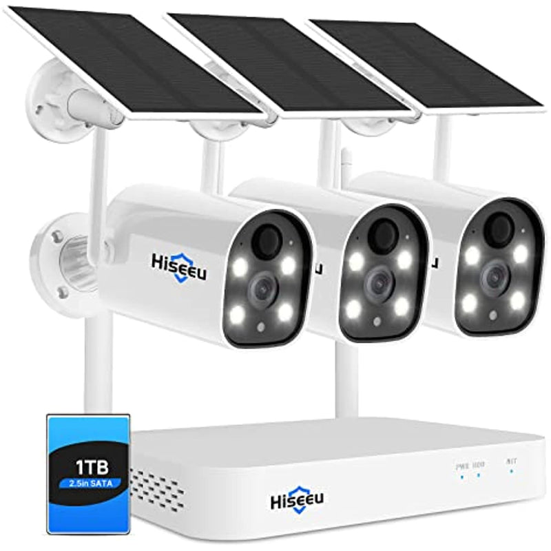 Solar Battery Powered Wireless Security Camera System With 1Tb Hdd Home Secuirty