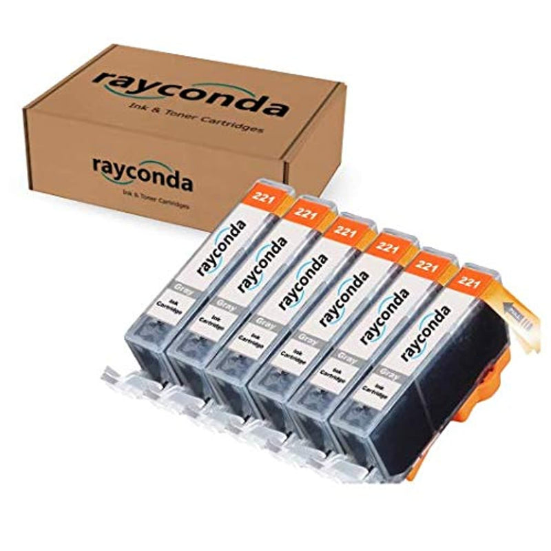 Rayconda 6 Pk Cli 221Gy Compatible Ink Cartridges For Canon Pixma Mp640 Mp980 Mp990