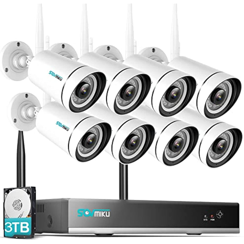 Wireless Security Camera System 8Pcs Security Cameras 3Mp