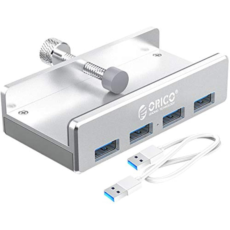 Usb Hub Clip Type 4 Port Usb 3 0 Hub 5Gbps Super Speed Mini Aluminum Data Hub With 4 92Ft Cable For Monitors Without Power With Power Adapter Connector