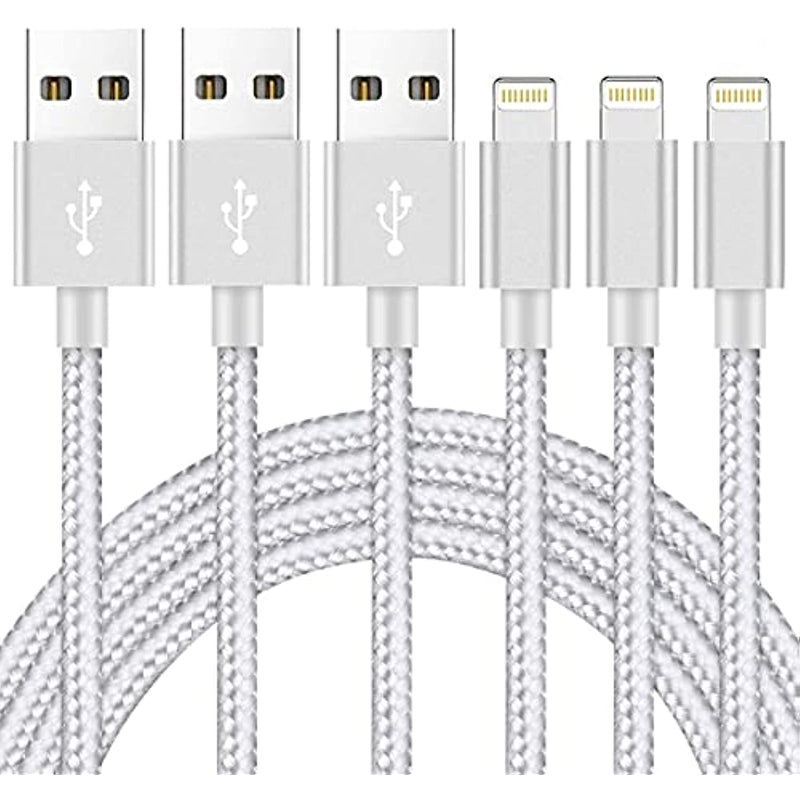 3Pack 10Ft Nylon Braided High Speed Usb Charging Cord Compatible With Iphone 12 11 Xs Xr X 8 7 6 5 Ipad