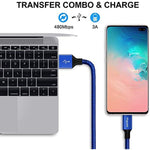 16Ft 5M Extra Long Usb C Cable Etguuds Usb A 2 0 To Usb Type C Cable Fast Charging Nylon Braided Charger Cord For Usb C Phone Tablet Blue
