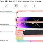 Heavy Duty Shockproof Military Grade Rugged Cover with 2 Pack Glass Screen Protector + 1 Pack Camera Lens Protector for iPhone 14 Pro Max 794