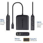 Usb C Multiport Adapter Usb C Hub Displayport 1 4 2X Usb 2 0 480Mbps Ethernet And 100W Charging