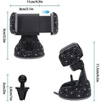 Bling Car Phone Holder Bling Crystal Car Phone Mount With One More Air Vent Base Universal Cell Phone Holder For Dashboard Windshield And Air Vent Black