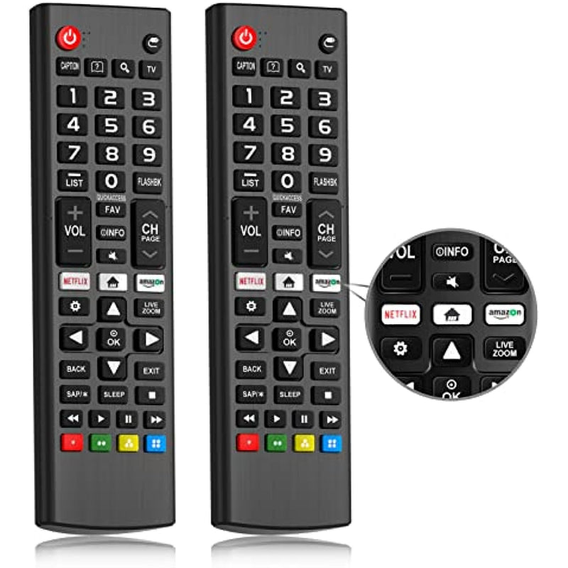 Pack of 2 Universal Remote for LG Remote Control Smart TV with Netflix, Prime Video Shortcut Keys Compatible with All Models LG TV