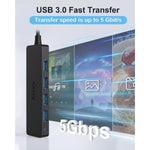5 Port Usb 3 0 Hub With Usb C Powered Port For Macbook Mac Pro Imac Surface Pro Xps Pc Laptop Flash Drive Mobile Hdd