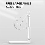 Chashenha Cell Phone Stand Desktop Phone Stand Portable Folding Phone Stand Foldable And Angle Adjustable Height Elevating Holder Suitable For All Smartphones And Iphones White 2