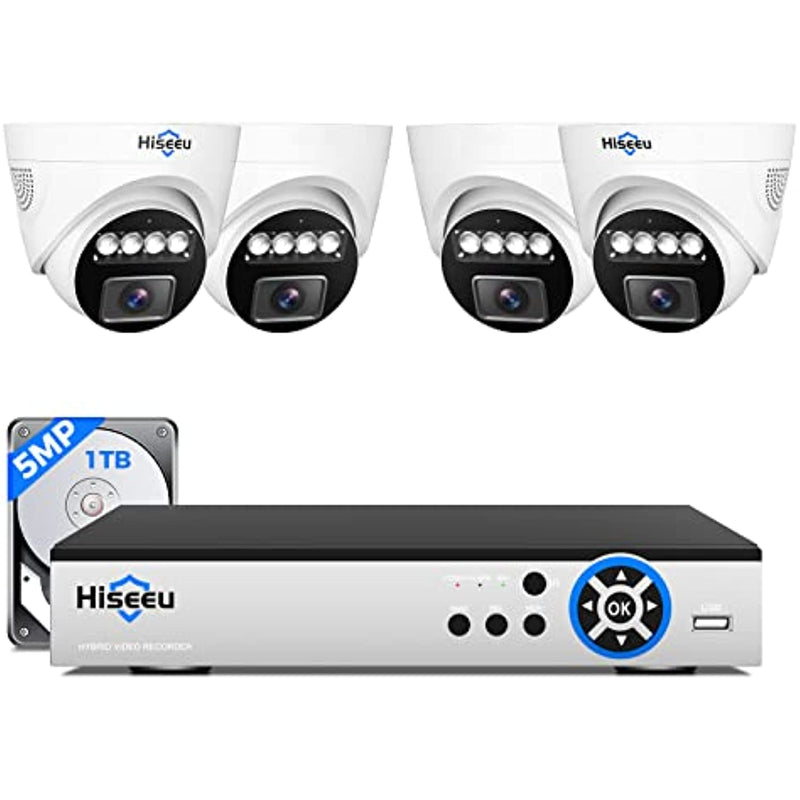 5Mp Home Security Camera System W 4 Pcs Dome Indoor Security Cameras