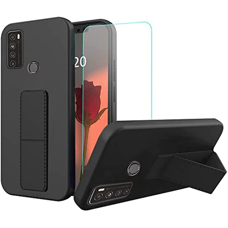 Silicone Tpu With Hide Telescopic Kickstand Shockproof Protective Cover Case For Tcl 30 Xl