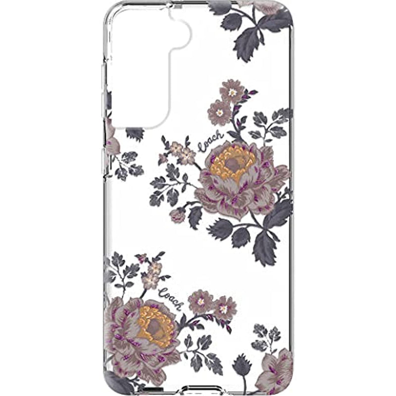 Coach Protective Case For Samsung S21 Moody Floral Purple Clear Samsung S21 Plus
