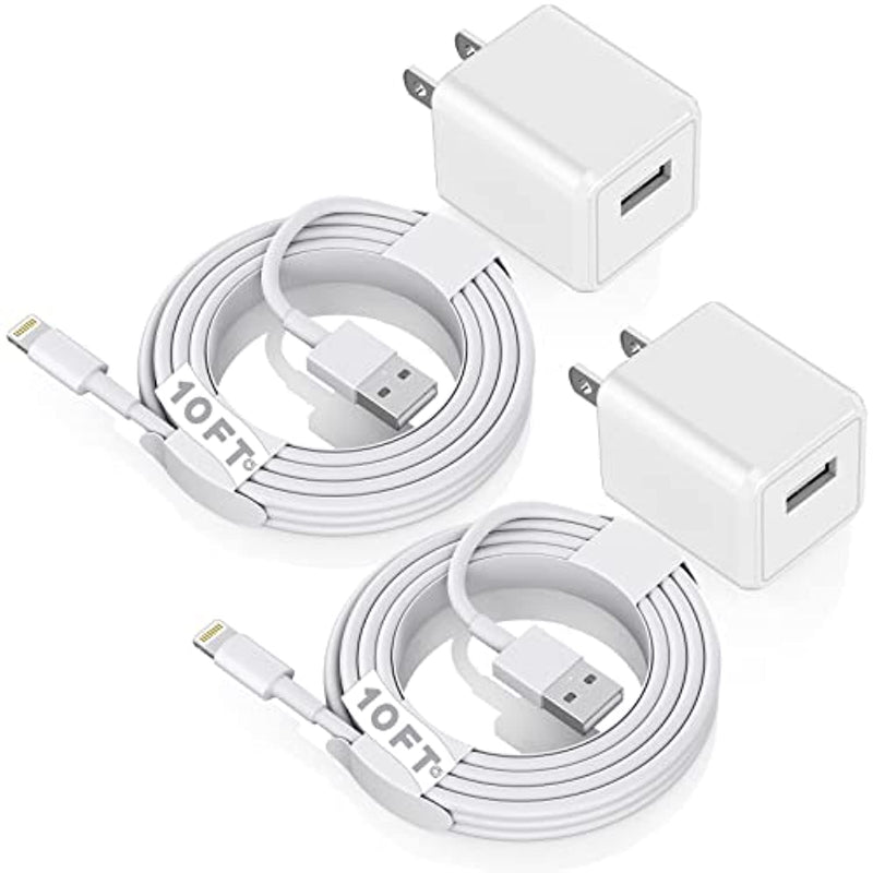 Long Lightning Cable Charging Cords With Usb Wall Charger Plug Adapter For Iphones