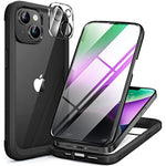 Full Body Clear Bumper Case With Built In Tempered Glass Screen Protector