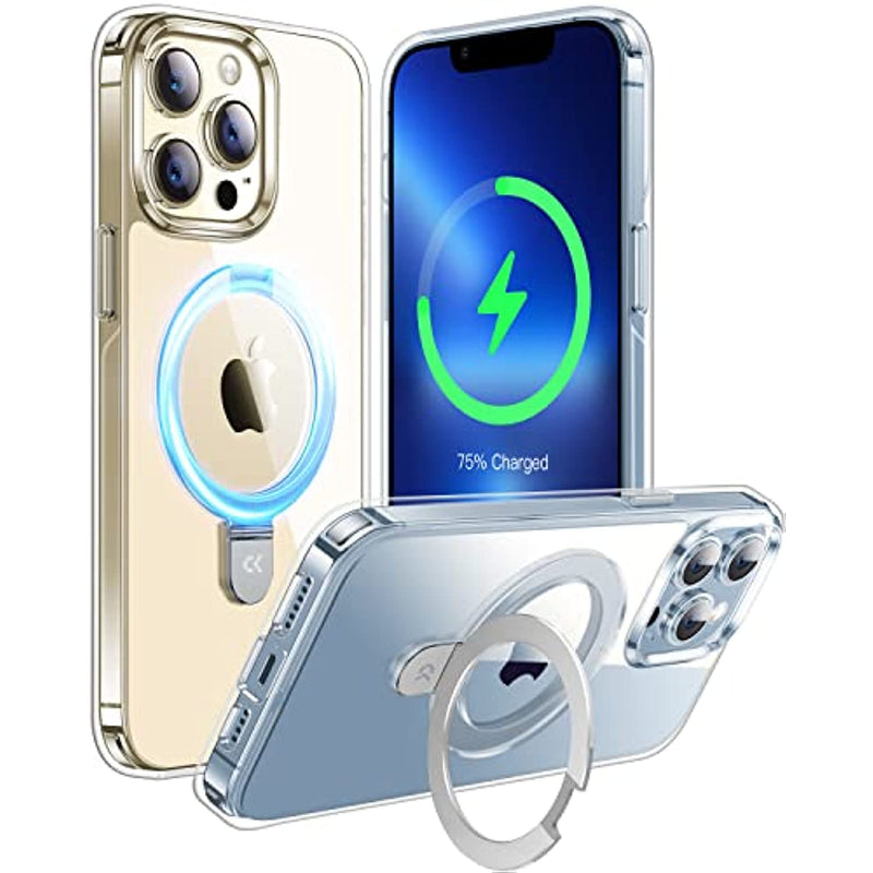 Iphone 13 Pro Max Case Magnetic Clear With Metal Stand