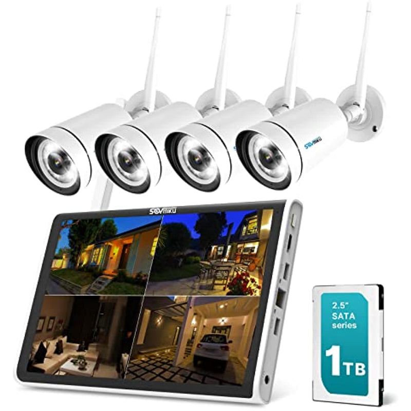 All In One 8Ch Wifi Home Surveillance Nvr Kits 4Pcs