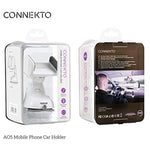 Connekto Mobile Phone Car Holder A05 Universal White Smartphone Retractile Cradle Grip For Vehicle Car Rotates Tilts Compatible