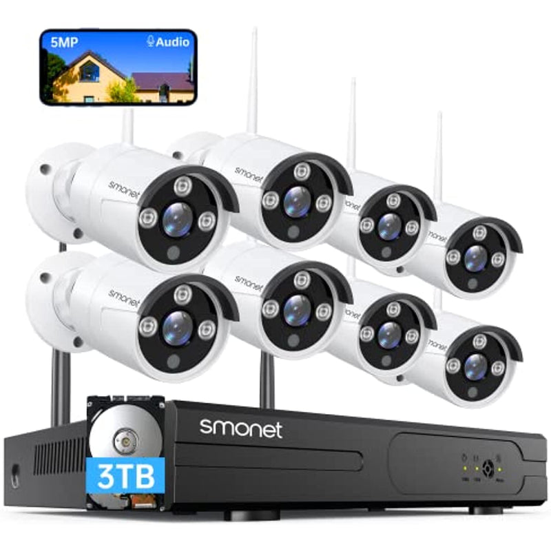 8 Packs Outdoor Indoor Ip Cameras Set With Night Vision