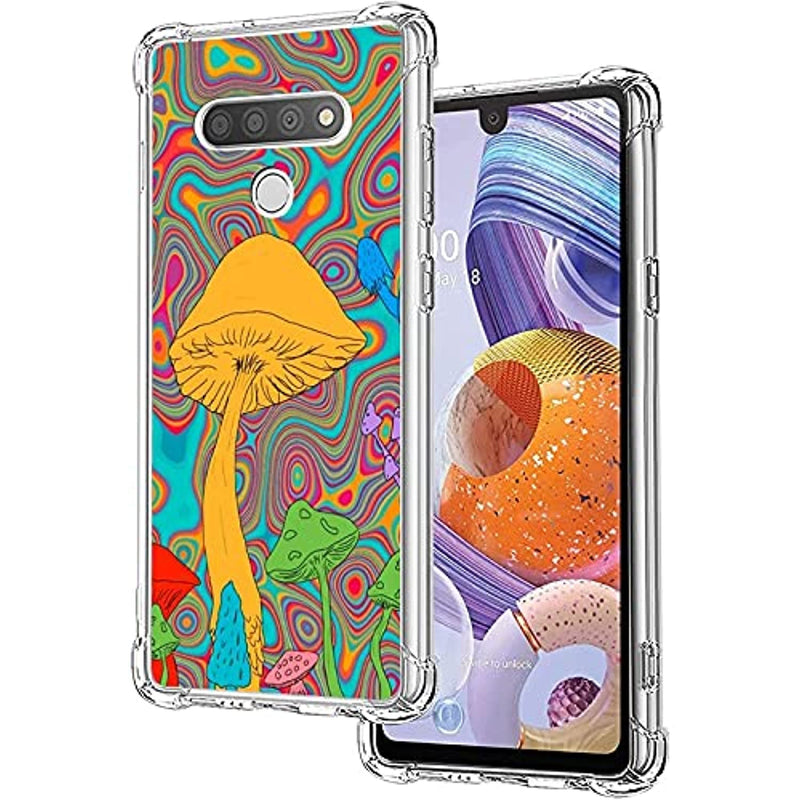 Mushroom For Lg Stylo 6 Case Trippy Psychedelic Mushrooms Hippie Indie Aesthetic Shrooms Case For Women Girls Cute Cool Trendy Design Soft Tpu Case For Lg Stylo 6