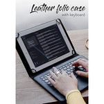 2 In 1 Leather Folio Cover Bluetooth Wireless Keyboard With Hotkeys Case For 7 7 9 8 Tablets Universal Fit