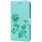 Monwutong Wallet Case For Samsung Galaxy A03 Core Classic Rose Flower Pattern Shockproof Pu Leather Case With Magnetic Clasp And Card Slots Holder Cover For Samsung Galaxy A03 Core Mg Green