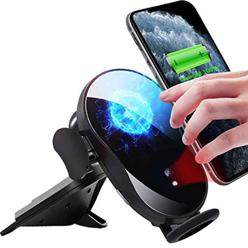 15W Wireless Car Charger Cd Slot Car Phone Mount Fast Charger Infrared Sensor Car Phone Holder Automatic Clamping Cd Slot Wireless Charger For Iphone X Xr Xs Max 11 11 Pro 11 Pro Max 12 Samsung Galaxy