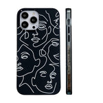 Fashion 2 In 1 Shockproof Phone Cases Compatible With Iphone 13 Pro Protection Cover Cute Art Face Design Silicone Cases For Iphone 13 Pro Black