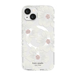 Kate Spade New York Protective Hardshell Case For Magsafe For Iphone 13 Hollyhock Floral Clear