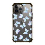 Casetify Ultra Impact Case For Iphone 13 Pro Max Lilac Aqua Blue Watercolor Hand Painted Butterfly Clear Black