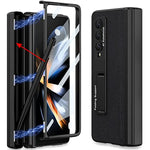 Samsung Galaxy Z Fold 4 Case Magnetic Hinge Protection Built In S Pen Holder With Front Glass Kickstand