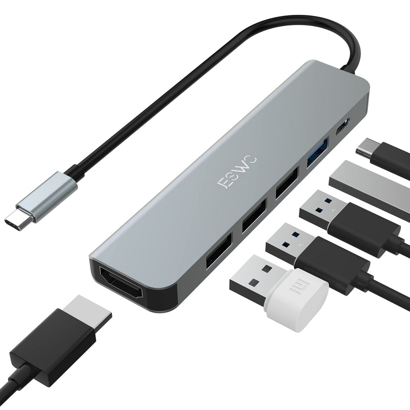 New Usb C Hub Multiport Adapter Type C Dongle 6 In 1 Usb C Hub With 4K O