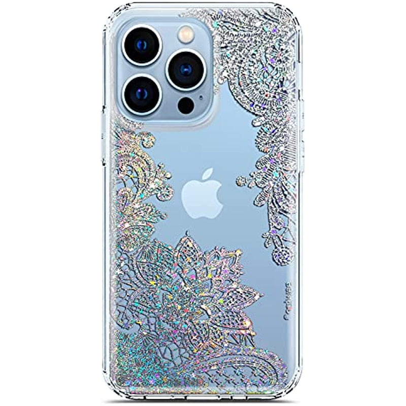 Iphone 13 Pro Max Case Flower Slim Cute Crystal Lace Bling