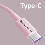 Bestlink Cn Type C Charging Cable 1 5M 4 92Ft Usb A To Usb C Phone Charger Cable Liquid Silicone Type C Power Cord For Android Smartphones And More Pink
