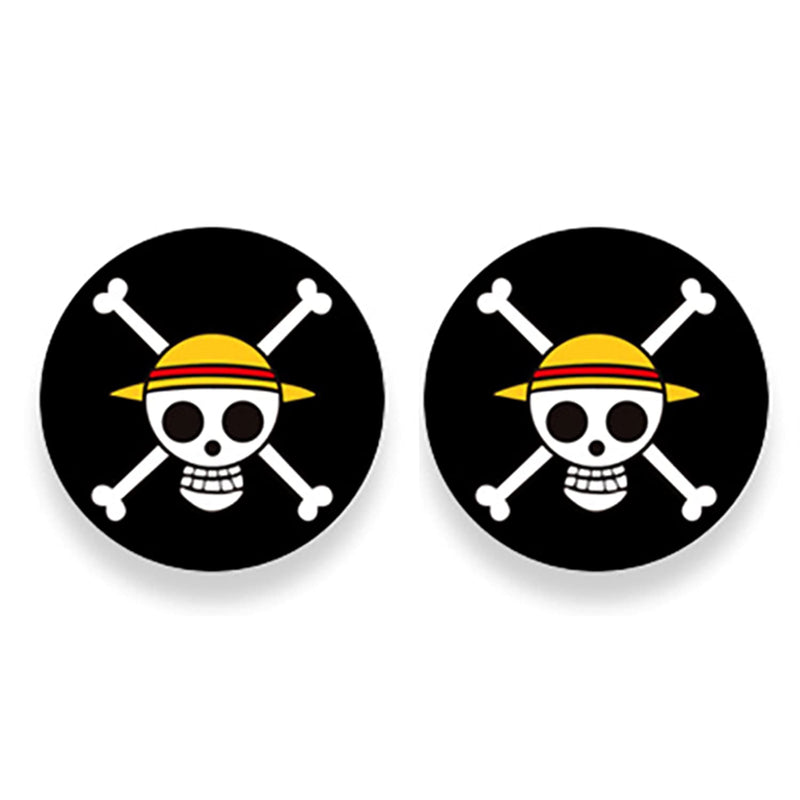 Salex Replacement Metal Plates Set With Pirate Skull Jolly Roger Kit Of 2 Round Iron Discs Without Holes For Magnetic Car Phone Holders Air Vent Mounts Case Magnet 3M Adhesive Backing 2 Pack