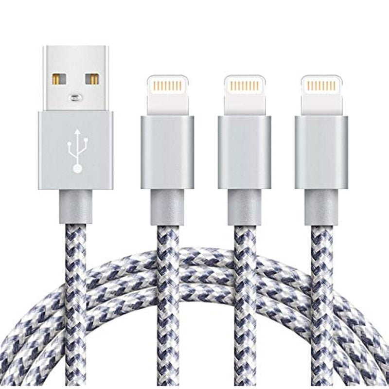 Iphone Charger Cable 3Pack 6 Ft Lightning Cord Usb A Fast Charging Syncing Cable