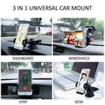 4 Dash Windshield Vent Universal Cell Long Neck Car Mount Phone Holder Desk Stand Safe Driving Bumpy Roads Friendly Easy One Touch Hands Free With All Apple Iphone Android Smartphone