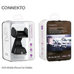 Connekto Mobile Phone Car Holder A05 Universal Black Smartphone Retractile Stable Clamp For Vehicles Silicone Pad Rotates 360 Tilts Compatible