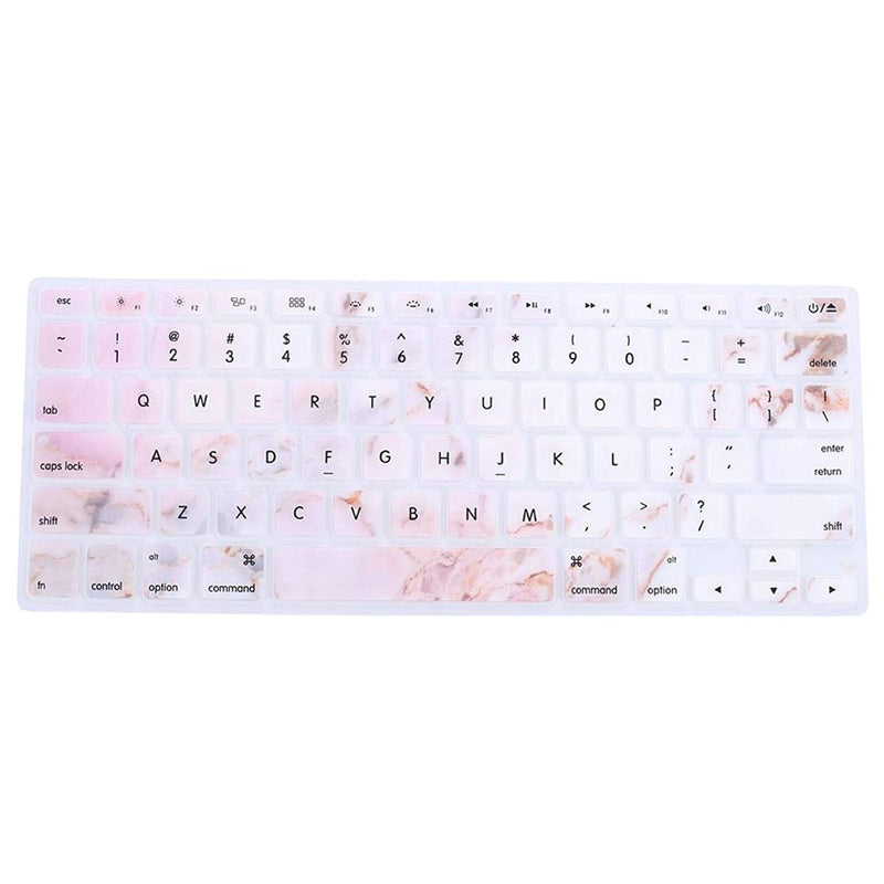 Colorful Pattern Protector Keyboard Cover Skin Dust Proof Membrane Compatible With Macbook Air 13 Inch Pro 13 Inch 15 Inch With Or Without Retina Display Dls Marble Lightpink