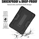 3 Layers Combo Heavy Duty Rugged Shockproof Tablet Cover With Kickstand For Fire Hd 8 2022 Fire Hd 8 Plus Red Black