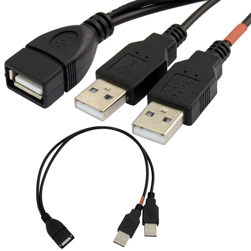 New 30Cm Usb 2 0 A Power Enhancer Y 1 Female To 2 Male Data Charge Cable E