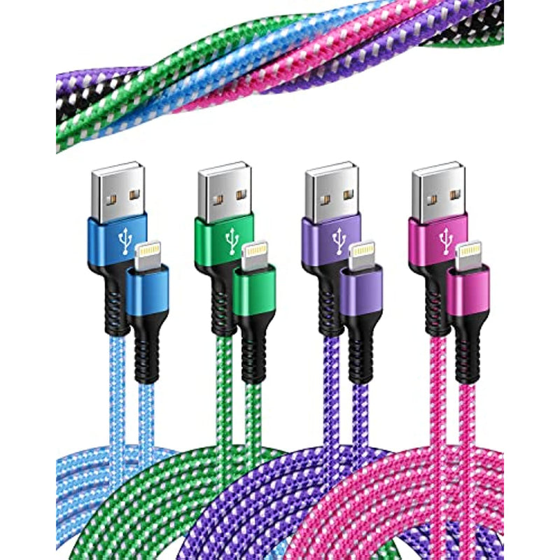 Nylon Braided Usb To Lightning Cable Fast Charging Syncing Cord For Iphones