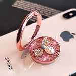 Cell Phone Ring Holder Finger Kickstand 360 Rotate 180 Flip Phone Ring Holder Diamond Bee Metal Ring Phone Kickstand And Phone Grip For Hand Compatible With All Smartphones In 4 8 Inchesrose Gold