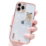 Lozeguyc Case Compatible Iphone 13 Pro Max Glitter Iphone 13 Pro Max Diamond Stylish Pretty Bling Bear Tpu Case Slim Hybrid Shockproof Bumper Raised Edge Cover For Iphone 13 Pro Max 6 7 Pink