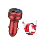 Kunnv Warp Car Charger Dual Usb Charging Rapidly Car Charger Dash Charger With Oneplus8Pro 8T 7Pro 7 6 5 4 3Charger Cable Red Gx729