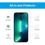 2 Pack Glass M Anti Blue Light Screen Protector For Iphone 13 Iphone 13 Pro Eye Protection Tempered Glass Full Coverage Anti Glare Glass Screen Cover
