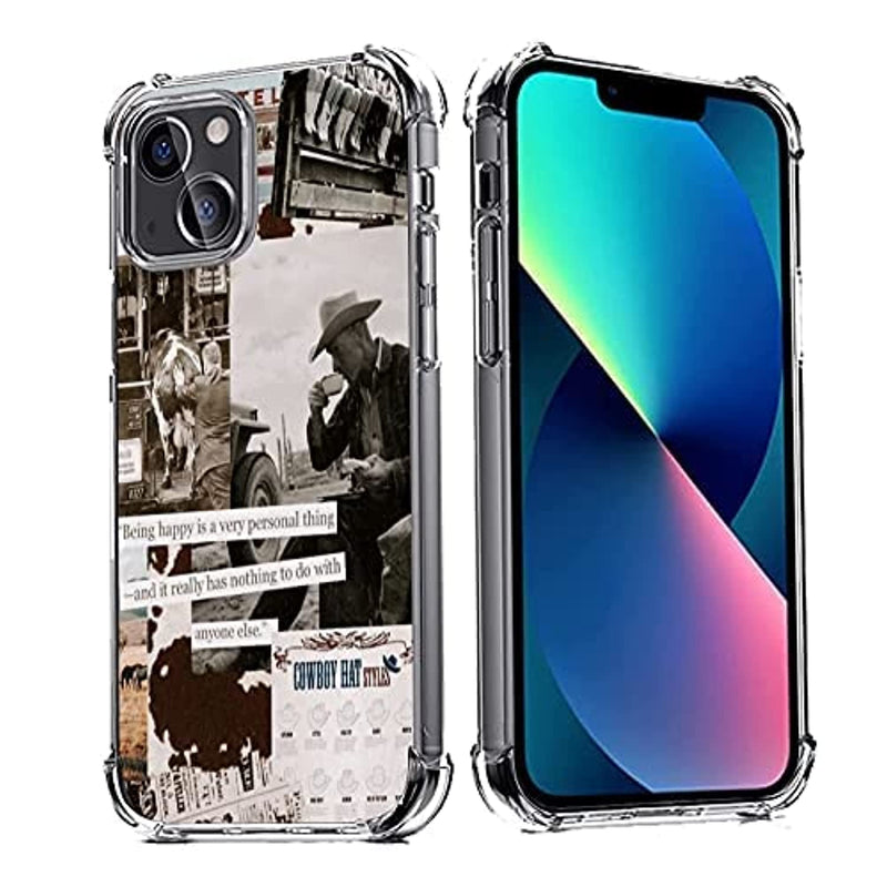 Jessic Iphone 13 Western Case Cowgirl Cowboy Collage Retro Howdy Boho Horses Phone Case Country Cowboy Ranch Retro Countrygirl Vintage Case Iphone Soft Tpu Gifts Case Girl Women Iphone136 1 Inch