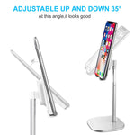 Htsrbay Cell Phone Stand Height Angle Adjustable Phone Stand For Desk Tablet Stand Holder Compatible With Ipad Iphone Android Smartphone Nintendo Switch And More 4 10 Inch Devicessliver