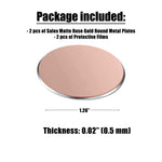 Salex Replacement Rose Gold Metal Plates Set For Magnetic Car Phone Holders Wall Air Vent Mounts Cases Magnets Kit Of 2 Cute Pink Round Iron Discs Without Holes 3M Adhesive Backing 2 Pack