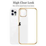 Compatible With Iphone 13 Pro 6 1 Case Clear Shockproof Silicone Protective Phone Cases Non Yellowing Flexible Tpu Bumper Durable Cover Fit For Wireless Charging Gold