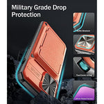 Shockproof Case with Camera Cover & Card Holder for iPhone 14 Pro Max 1328